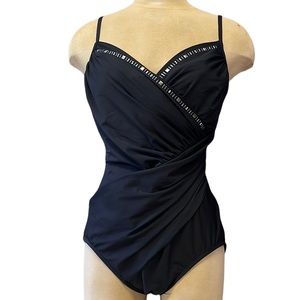 Miraclesuit Swimsuit Black One Piece Slimming 16